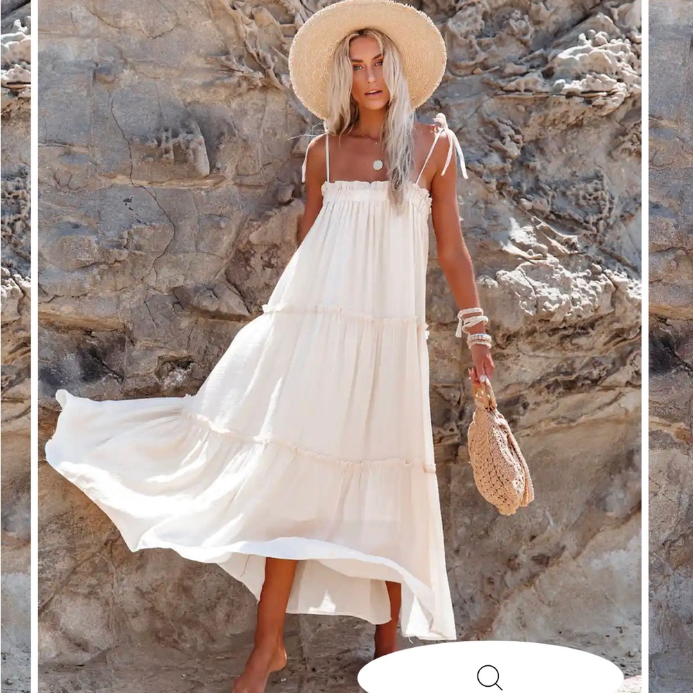 Catch the Sun tiered midi dress
